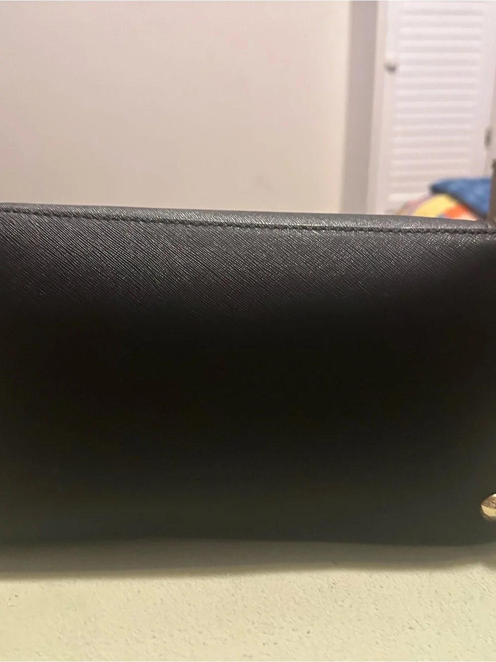 Michael Kors Black Saffiano Tote with Gold MK Charm